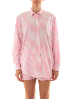 Mc2 Saint Barth BRIGITTE camicia con ricamo da donna SB BEACH STRIPES V 21