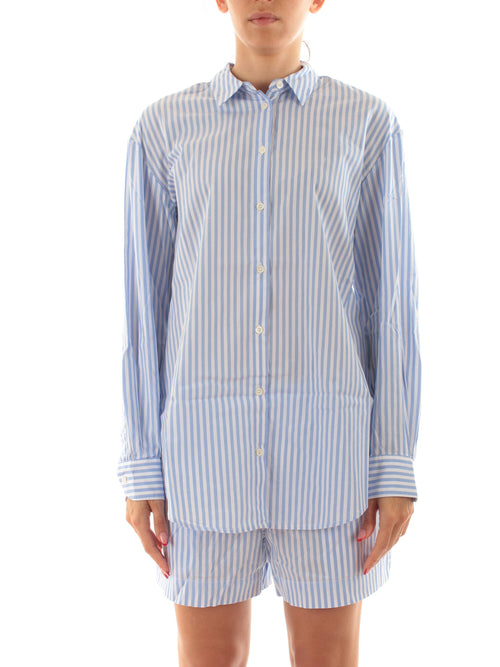 Mc2 Saint Barth BRIGITTE camicia con ricamo da donna SB BEACH STRIPES V 31