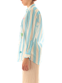 Mc2 Saint Barth BRIGITTE camicia con ricamo da donna SB BEACH STRIPES V 31 IBIZA