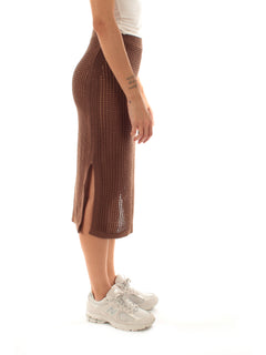 Mc2 Saint Barth DARLINE gonna longuette da donna mesh 18 brown