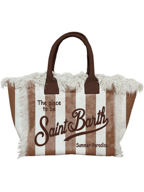 Mc2 Saint Barth VANITY borsa in canvas da donna STRIPES POP V 18 EMB