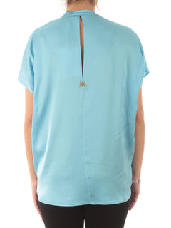 Akep blusa in raso da donna cielo