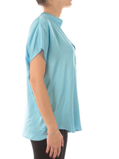 Akep blusa in raso da donna cielo