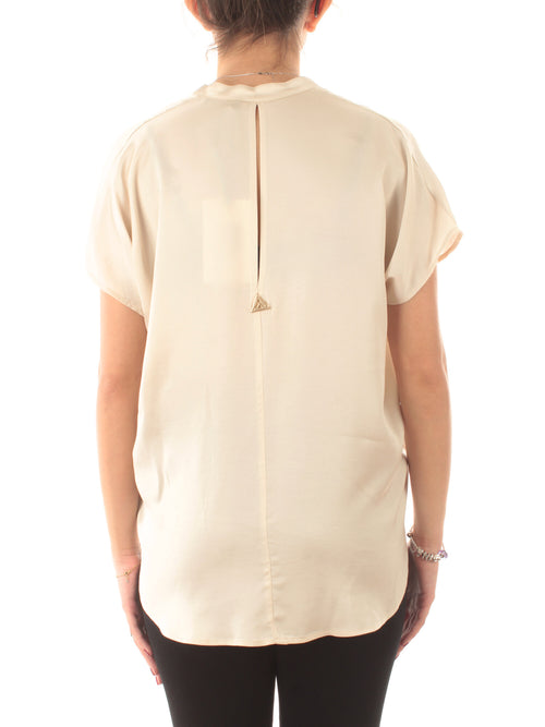 Akep blusa in raso da donna crema