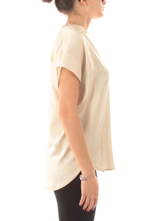 Akep blusa in raso da donna crema