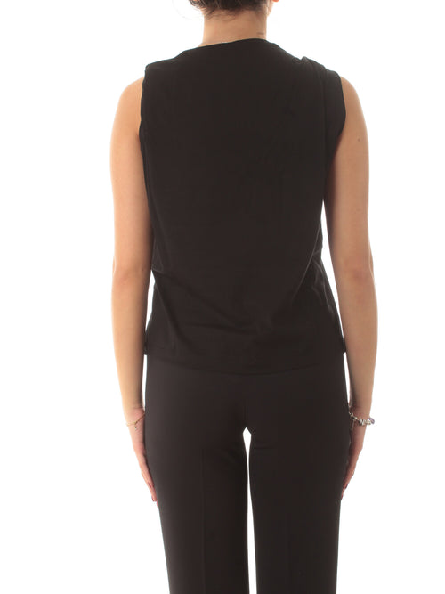 Akep top in jersey con stella da donna nero