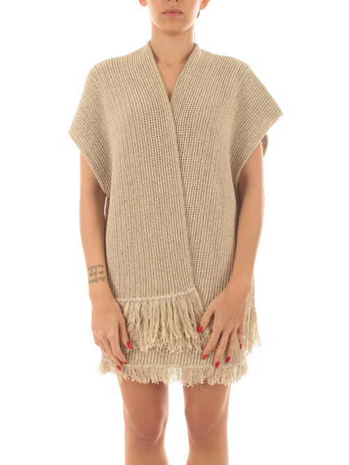 Akep gilet in maglia da donna oro