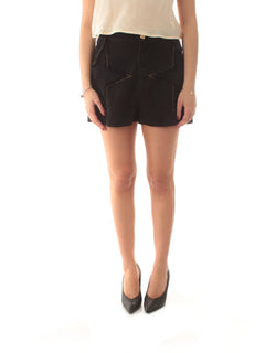 Akep shorts in denim nero con ricamo a stella da donna