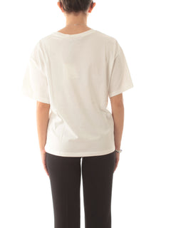 Akep T-shirt in jersey con stelle paillettes da donna bianco