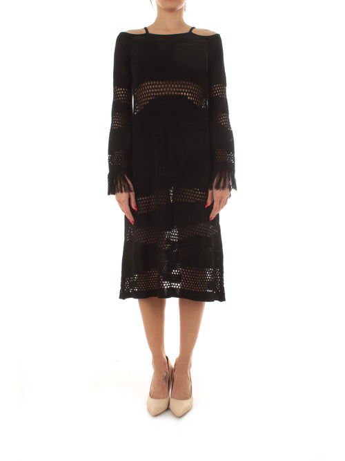 Akep abito lungo in maglia da donna nero