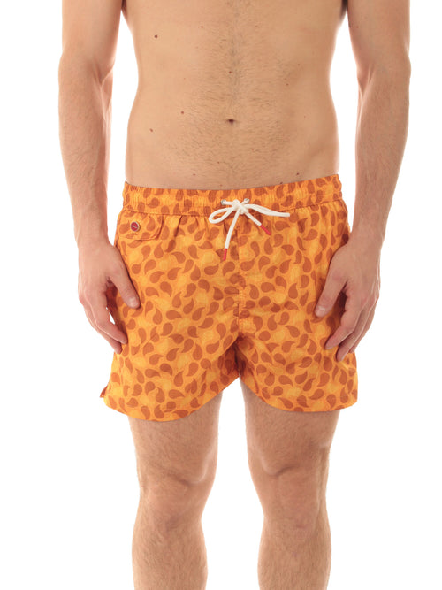 Kiton boxer mare in microfibra da uomo ocra