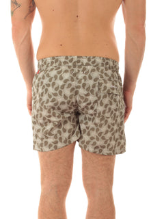 Kiton boxer mare in microfibra da uomo stampa foglie verde