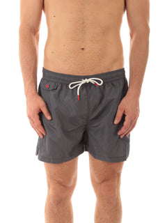 Kiton boxer mare in microfibra da uomo grigio