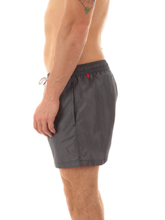 Kiton boxer mare in microfibra da uomo grigio