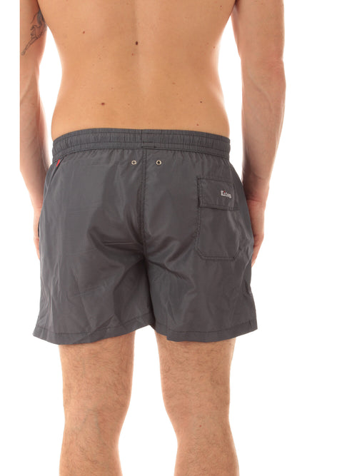 Kiton boxer mare in microfibra da uomo grigio