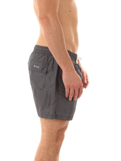 Kiton boxer mare in microfibra da uomo grigio