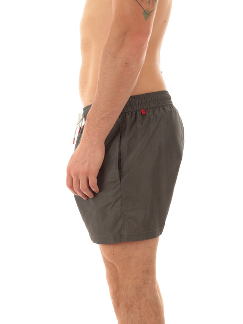 Kiton boxer mare in microfibra da uomo khaki