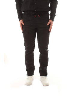 Kiton pantalone comfort fit in lino nero da uomo
