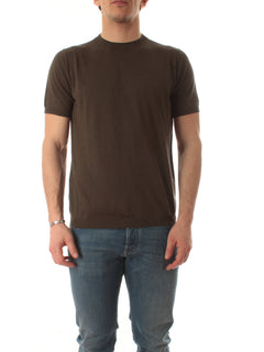 Kangra maglia in misto seta a manica corta da uomo mility