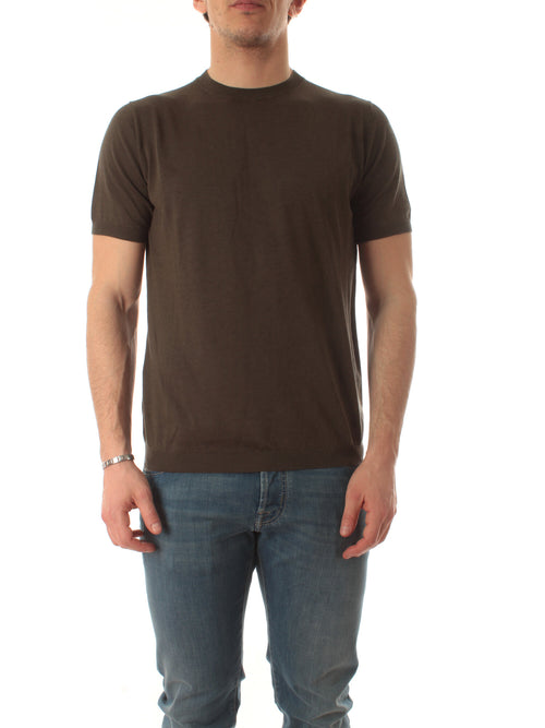 Kangra maglia in misto seta a manica corta da uomo mility