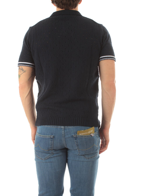 Kangra polo a manica corta da uomo blu