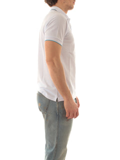 Sun 68 polo small stripes on collar da uomo bianco