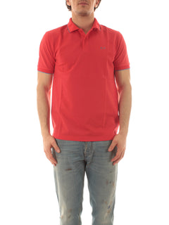 Sun 68 polo small stripes on collar da uomo rosso