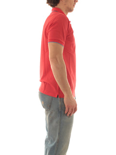 Sun 68 polo small stripes on collar da uomo rosso