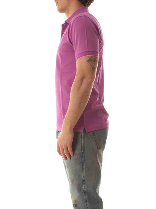 Sun 68 polo small stripes on collar da uomo ciclamino