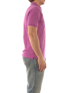 Sun 68 polo small stripes on collar da uomo ciclamino