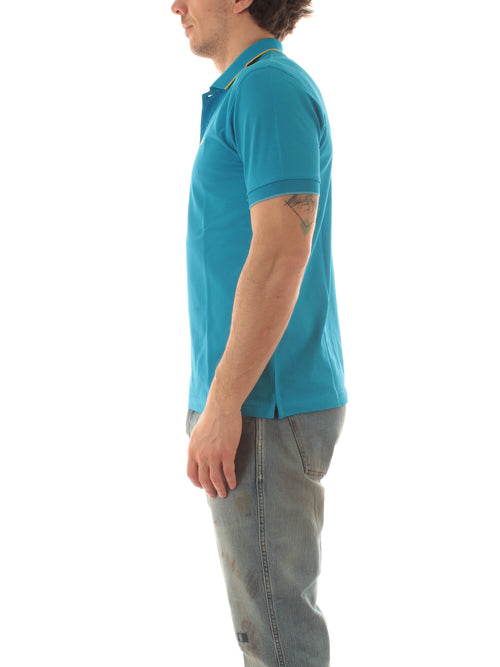 Sun 68 polo small stripes on collar da uomo ottanio