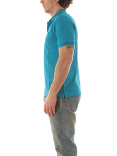 Sun 68 polo small stripes on collar da uomo ottanio