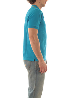 Sun 68 polo small stripes on collar da uomo ottanio