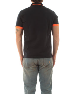 Sun 68 polo small stripes fluo da uomo navy blue