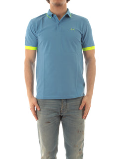 Sun 68 polo small stripes fluo da uomo avio