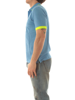 Sun 68 polo small stripes fluo da uomo avio