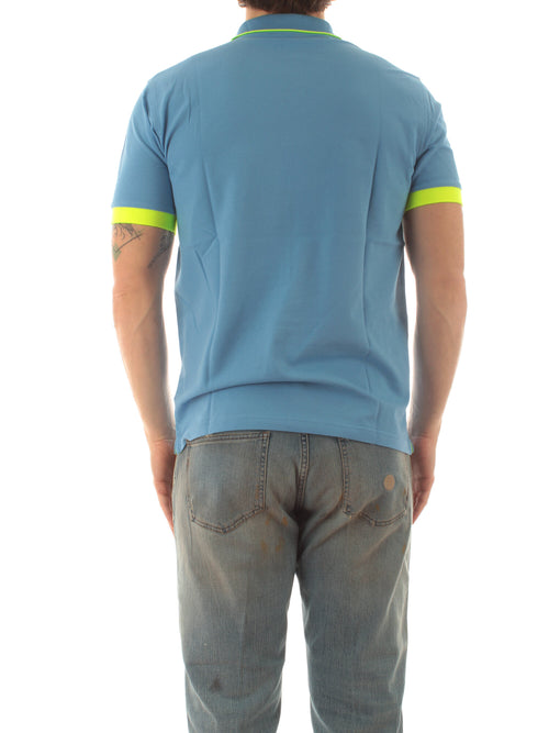 Sun 68 polo small stripes fluo da uomo avio