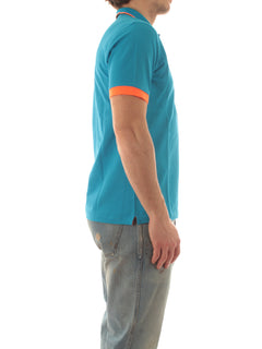 Sun 68 polo small stripes fluo da uomo ottanio