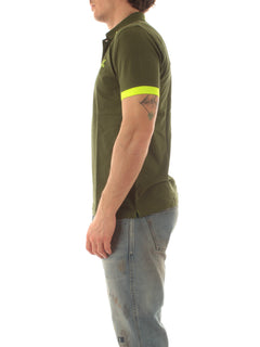 Sun 68 polo logo fluo da uomo verde