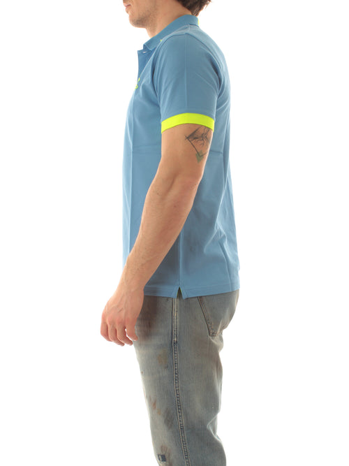 Sun 68 polo logo fluo da uomo avio