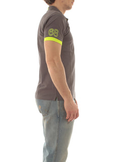 Sun 68 polo logo fluo da uomo inchiostro