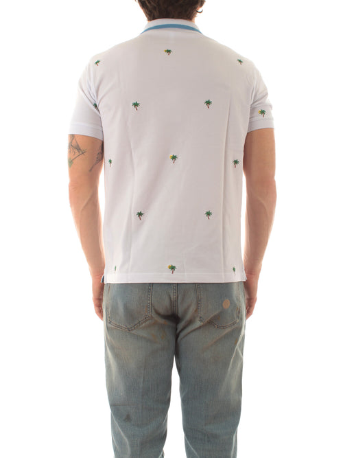 Sun 68 Polo full embroidery da uomo bianco