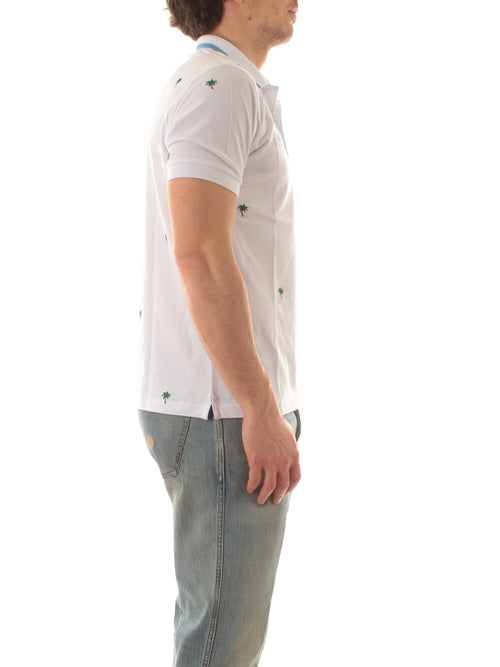 Sun 68 Polo full embroidery da uomo bianco