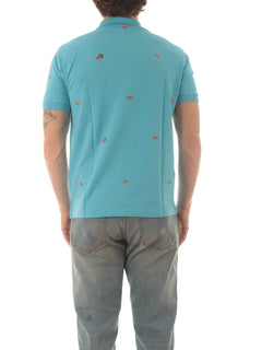 Sun 68 Polo full embroidery da uomo turchese