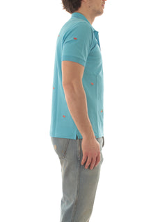 Sun 68 Polo full embroidery da uomo turchese