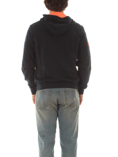 Sun 68 felpa hood zip fluo fleece da uomo navy blue