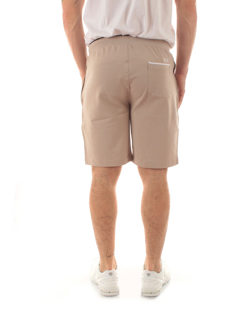 Sun 68 SWEATSHORTS PIQUET SMALL STRIPES FLEECE da uomo stone