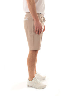 Sun 68 SWEATSHORTS PIQUET SMALL STRIPES FLEECE da uomo stone