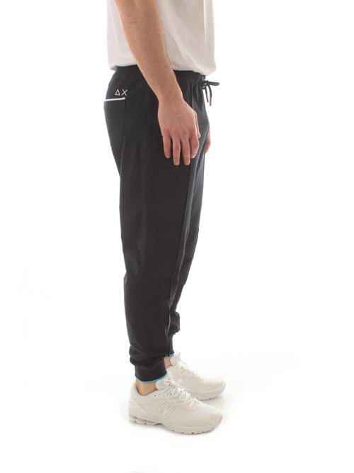 Sun 68 SWEATPANTS PIQUET SMALL STRIPES FLEECE da uomo navy blue