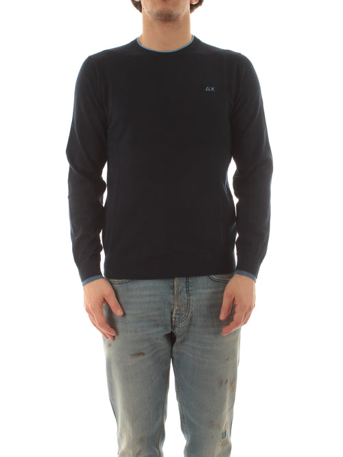 Sun 68 maglia double rib da uomo navy blue